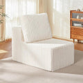 Single Sofa 1 Seat Couch with Deep Seat Memory Foam Cloud Chair with Pillows Large Sofa with L Shape for Living Room Bedroom (Strip White Single)