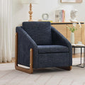 Chenille Accent ChairSingle Sofa Chair with Tilted ArmrestCozy Reading Chair for BedroomLiving Room Chair with Cushioned Backrest and Seat Holds up to 250lbs (Blue)
