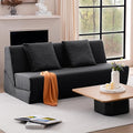 Folding Sofa Bed Convertible Sleeper Chair with Pillows High Support Memory Foam &amp Soft Corduroy Fbric Comfy Couch Bed Floor Loveseat Couch for Living Room Apartment Guest RoomBlack