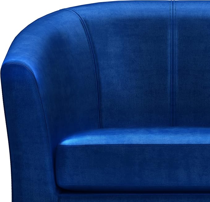 SIMPLIHOME Austin 30 inch Wide Tub Chair Tub Chair in Blue Velvet Fabric