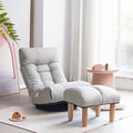 3-Position Adjustable Floor Chair for Living Room Bedroom Gray