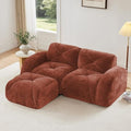80.3'' Modular Loveseat Sectional Couches for Living Room Modern Velvet Cozy Boneless Sofa with 1 Ottoman No Assembly Required Comfy Couch Red Cloud Boneless Couch in a Box Sofas para Sala