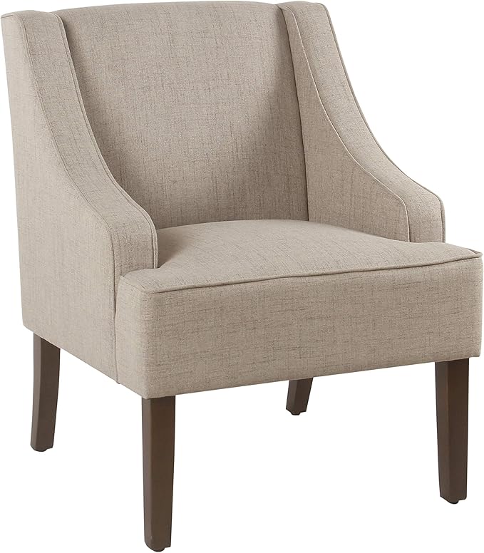 HomePop Swoop Arm Accent Chair Tan