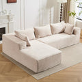 109 Modular Sectional Couch with L-Shape ChaiseBoneless Sofa for Living RoomModern Cloud Couch with Deep SeatNo Assembly RequiredLovesetWhite(Left Facing Chaise)