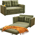 WorthFurni Convertible Sofa Bed Folding Sofa Bed 2 in1 Pull Out Loveseat Sleeper Sofa Floor Sofa Bed for Small Spaces Folding Couch Bed with Pillows for Living Room Bedroom - Green