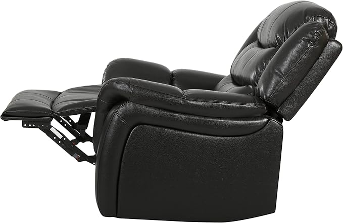 Christopher Knight Home GDFStudio Great Deal Furniture Merit Black Leather Recliner/Glider Chair