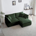 Deep Seat Cloud Loveseat Sofa Sectional Couch with Movable Ottoman 2 Seater Oversized L Shaped Corner Sofa Couches Comfy Chenille Love Seat for Living Room Bedroom Apartment Office