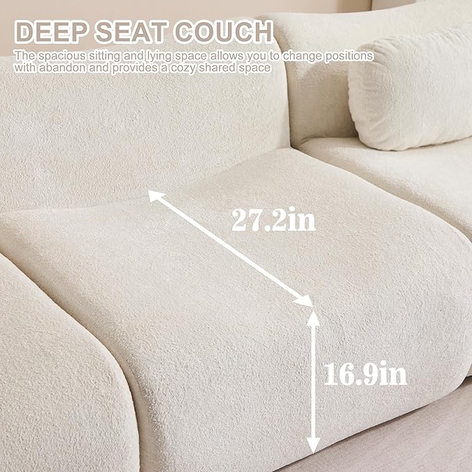 Multiple Modular Boneless Couches for Living Room Cloud Sectional Sofa with Comfy Deep Seat Oversized 3 Seater Couch for Bedroom Apartment No Assembly 3 Modules Combined Beige