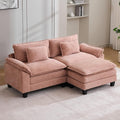 86 Modular Sectional Sofa Comfy Cloud Couch Sectional Sofa with Ottoman Chenille Sofa Sleeper Deep Seat Sofa with Throw Pillows for Living Room (Pink 86- L Shape)