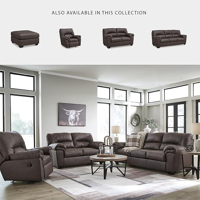 Signature Design by Ashley WalkerPoint Contemporary Loveseat with Removable Cushion Dark Brown