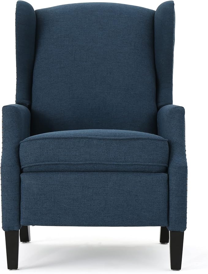 GDFStudio Christopher Knight Home Wescott Traditional Fabric Recliner Navy Blue