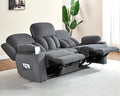 VanAcc Recliner Couch 3 Seater Sofa Recliner with Cup Holders for Living Room- 85 inch Comfy Couch with Dual Wingback Recliner Grey Oversized Recliner