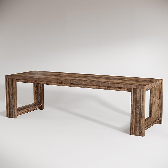 Tribesigns 86.6 Two-Person Desk Modern Executive Office Desk Double Computer Writing Table for Home Office Conference Room (Rustic Brown)
