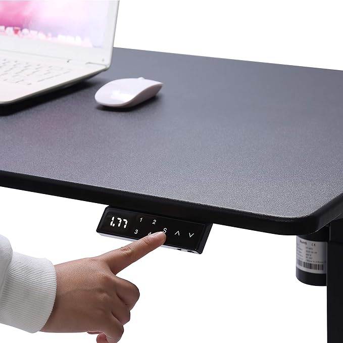 UNICOO Electric Height Adjustable Standing Desk Electric Standing Workstation Sit Stand Home Office Desk Gaming Table Whole-Piece Desktop Board 48 * 24 in (KT1001-BB)