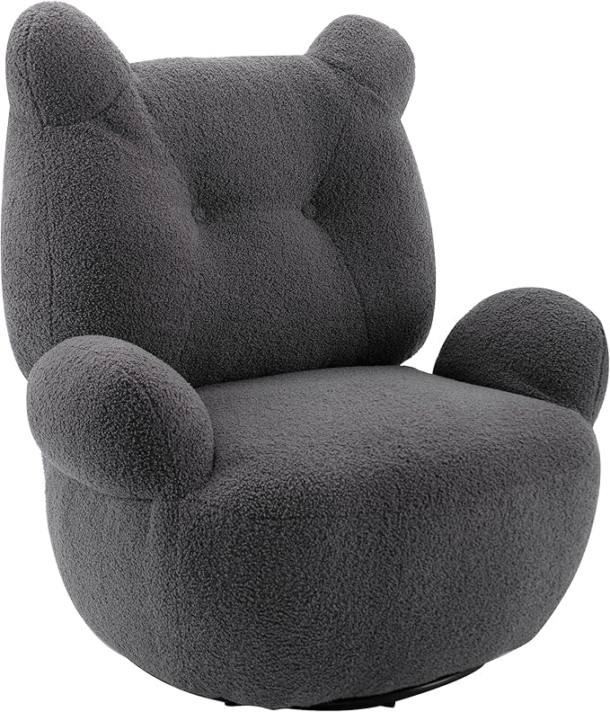 wivel Accent Chair Teddy Short Plush Particle Velvet Armchair360 Degree Swivel Barrel Chair for Living Room Hotel Bedroom Office Lounge