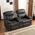 Reclining Loveseat Sofa with Massage &amp Heat Recliner Couch RV Love Seat Chair Side Pockets Extra Storage Cup Holders Adjustable Headrest &amp USB Ports for RV Home Theater Living Room