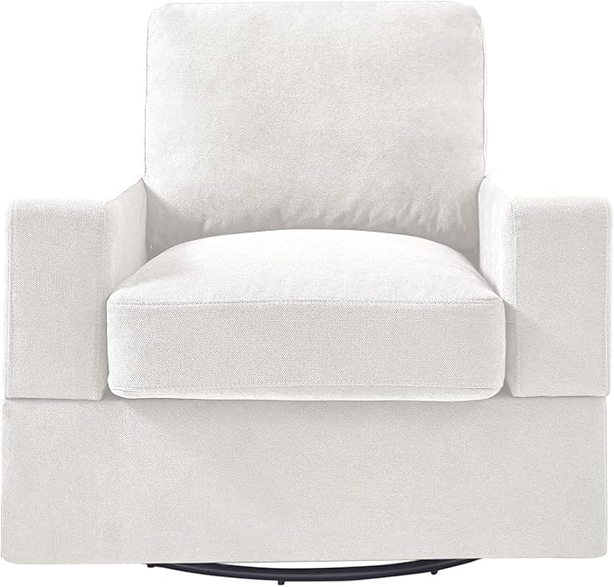 Upholstered Swivel Barrel ChairModern Arm Chair for Living Room and Bedroom