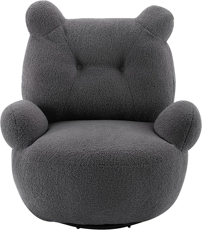 wivel Accent Chair Teddy Short Plush Particle Velvet Armchair360 Degree Swivel Barrel Chair for Living Room Hotel Bedroom Office Lounge