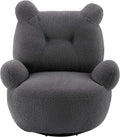 wivel Accent Chair Teddy Short Plush Particle Velvet Armchair360 Degree Swivel Barrel Chair for Living Room Hotel Bedroom Office Lounge