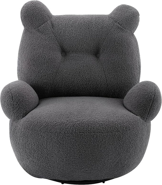 wivel Accent Chair Teddy Short Plush Particle Velvet Armchair360 Degree Swivel Barrel Chair for Living Room Hotel Bedroom Office Lounge