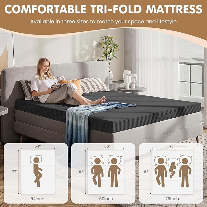Convertible Sofa Bed Queen5-in-1 Tri-Fold Boneless Couch with Removable Armrests &amp HandleCorduroy Futon Sleeper SofaFloor Folding Mattress Pull Out Bed for Small Space Apartment Living Room Bed