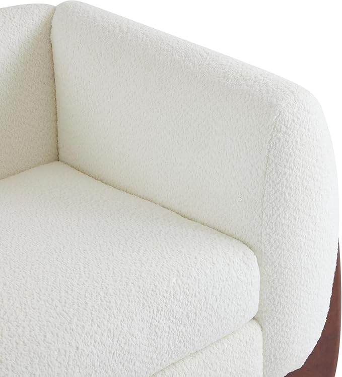 Christopher Knight Home Alma 63 Boucle Loveseat with Wood Legs 2 Seater Sofa Couches for Living Room Upholstered Couch Chair Soft Seating Lounge Sofa Chair Cozy Loveseat with Armrest Beige