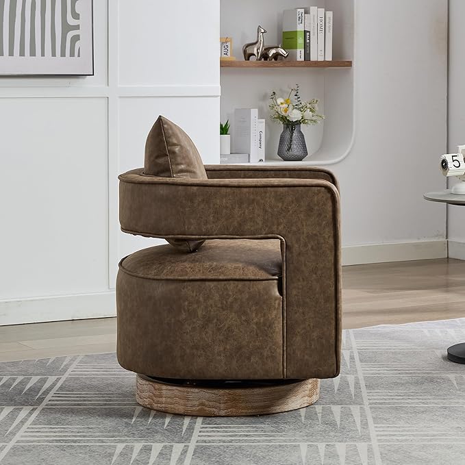 KEIKI Swivel Accent Chair Comfy Sofa with Open Back Club Chair Leisure Seat for Lounge for Nursery Bedroom Living Room Hotel Office Coffee