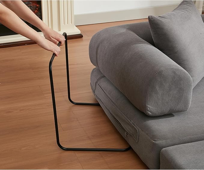 MYFUNSHOP Sleeper Sofa Bed4-in-1 Convertible Folding Boneless CouchFoldable Love Seat with Pillow Corduroy Floor Futon Couch for Living RoomBedroomLounge Studio