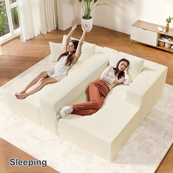 104 Sectional Couches for Living Room Modular Sectional Sofa with Deep Seat Cloud Couch for Living Room Bedroom L-Shape Couch with Chaise No Assembly Required (Plush Right Facing Chaise)