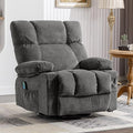 Fantasylab Recliner Chair with Vibration Massage &amp Lumbar Heating 360° Swivel Oversized Rocker Recliner with USB Charging Port Two Cup Holders &amp Side Pocket for Living Room