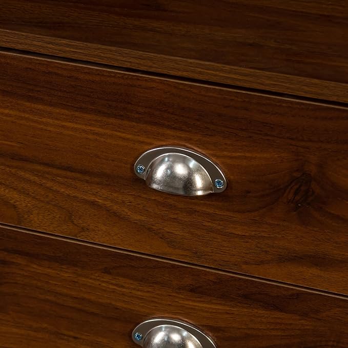 Computer Desk with Hutch and Drawers Gaming Home Office Desk with Storage Cabinet and Bookshelf Computer Workstations for Home Office Walnut (Style-01)