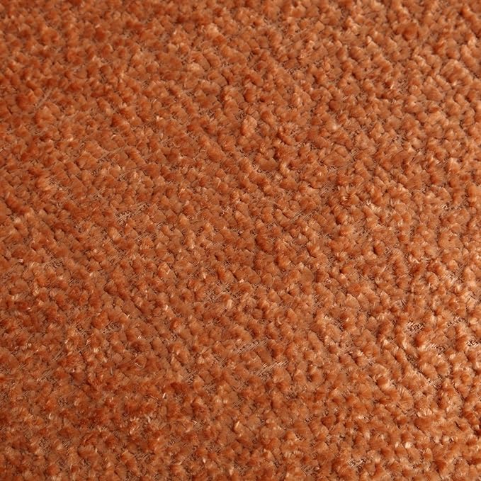 kevinplus 112'' Sectional Sofa Couch with Convertible Ottoman for Living Room Modern Contemporary 3-Seat L-Shape Sofa Couch for Apartment Home Office Thick Cushion &amp Boucle Fabric Orange
