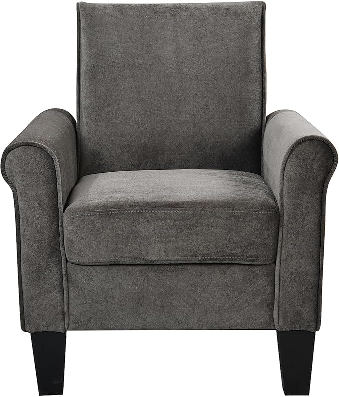 Accent Chairs Comfy Sofa Chair Armchair for Reading Living Room Bedroom Office Waiting Room Linen Fabric Charcoal Grey