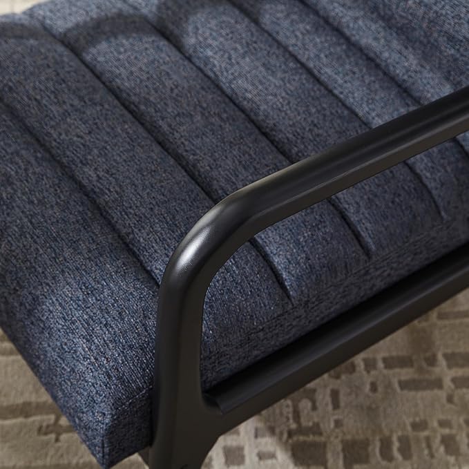 VKNOW Accent Chairs with Rubberwood Frame Accent Chairs Set of 2 Mid-Century Modern Upholstered Reading Armchair High Back Lounge Armchair Living Room Chair for Bedroom Reading Room Dark Blue