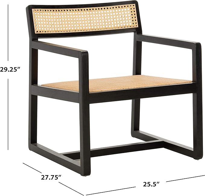 Safavieh Home Lula White and Natural Cane Accent Chair