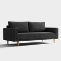 Furniture of America Oriana Contemporary Boucle Sofa Couch with Back Pillows and Wooden Legs Comfy Fabric Upholstered 3 Seater Couch for Living Room Bedroom Home Office Black