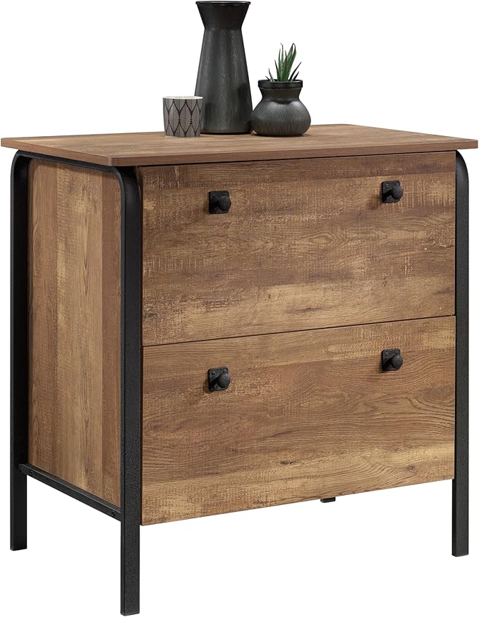Lateral 2 Drawer Small File Cabinet with Lock Under Desk Locking Drawers Storage Cabinet Organizer for HomeModern Office Filing CabinetsOakdk