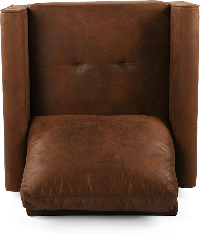 Christopher Knight Home Bunny Contemporary Club Chair with Plush Microfiber Cushions Brown and Black Emerald Gold