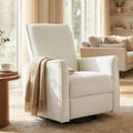 Swivel Rocker Recliner Chair Nursery Glider Recliner Manual Rocking Comfy Upholstered Fabric Reclining Single Sofa for Nursery Bedroom Living Room