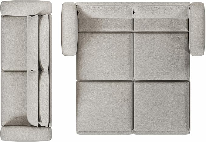 KEIKI 93 King Size Sleeper Sofa Bed 3 in 1 Convertible Sleeper Sofa Pull Out Sofa Bed 3 Seat Teddy Couch with 2 Lumbar Pillows for Living Room Apartment Office Studies Light Grey