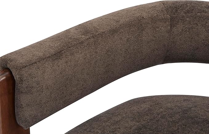 Christopher Knight Home Nettie Modern Accent Chair for Living Room Velvet Fabric Single Lounge Sofa Chair with Wooden Frame Comfy Reading Chair for Bedroom Lounge Armchair with Cushion Dark Brown