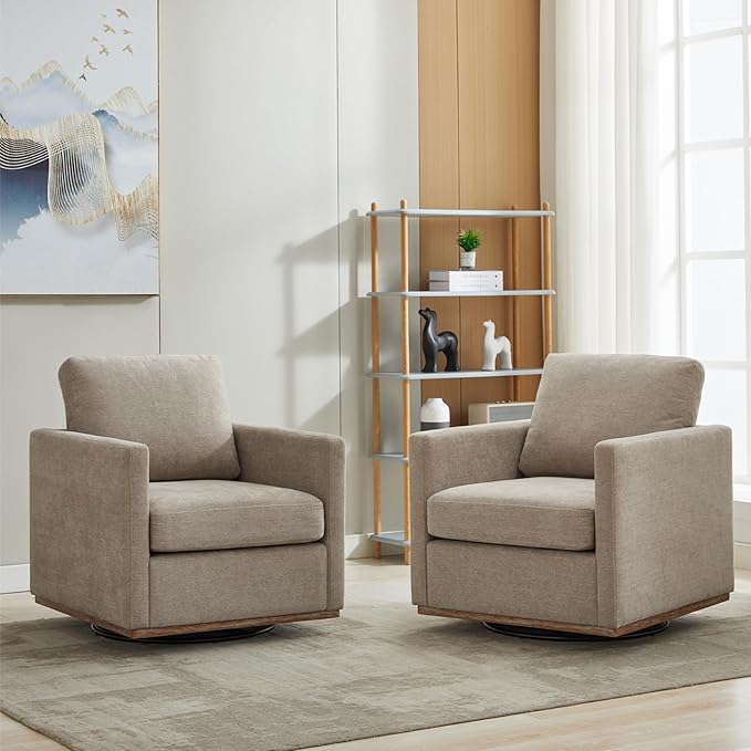 Chifee &amp Vingol 30.7 W Mid Century Modern Swivel Accent Chair for Living Room Set of 2Taupe