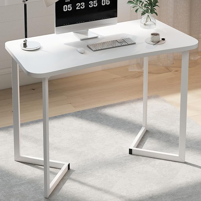 Computer Desk 40 Inch Small Table for OfficeModern Simple Style Writing Study Work Gaming Table for Home Office (White)