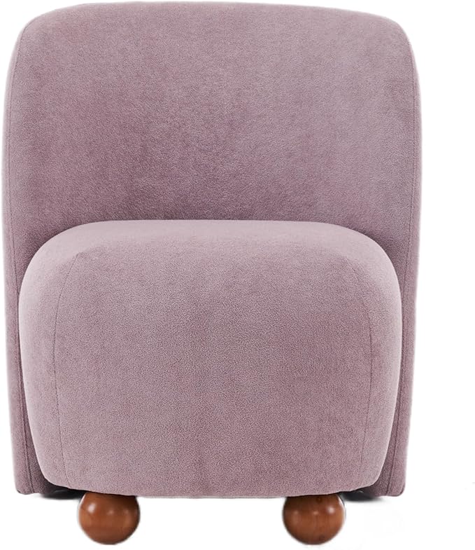 Comfy Reading Chair for Kids Teens &amp Adults Armless Barrel Chair Upholstered Single Sofa Chair &amp Occasional Chair for Living Room Small Chair &amp Corner Chairs for Bedroom (Purple)