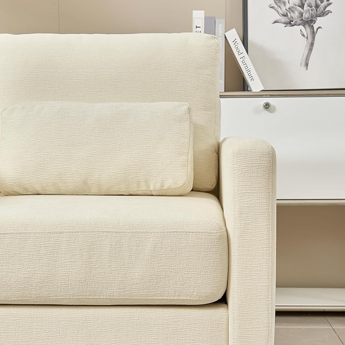 Modern Accent Chair | Chenille Upholstery Armchair | Solid Wood Frame | Cozy Living Room Bedroom Office Decor