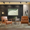 INZOY Mid-Century Modern Accent Chair Set of 2 PU Leather Reading Armchair with Waist Cushion Upholstered Living Room Chairs for Bedroom Sunroom Camel Set