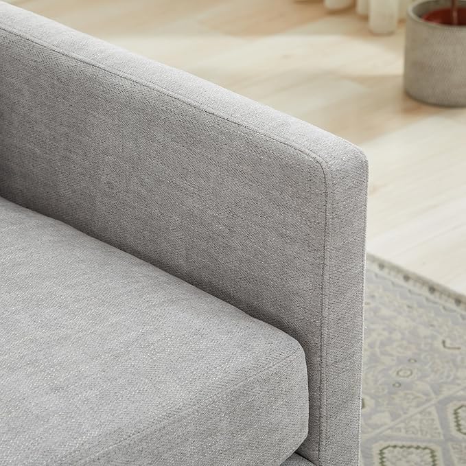 360° Swivel Upholstered Armchair 30.7 W Modern Comfort Single Sofa Chair for Living Room Bedroom Apartment Nursery Light Gray