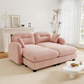 Cloud Couches for Living Room Modular Sectional Sofa 74 2-Seater Modular Couch with 2 Movable Ottomans Oversized Sectional Couch with Deep Seat Pink