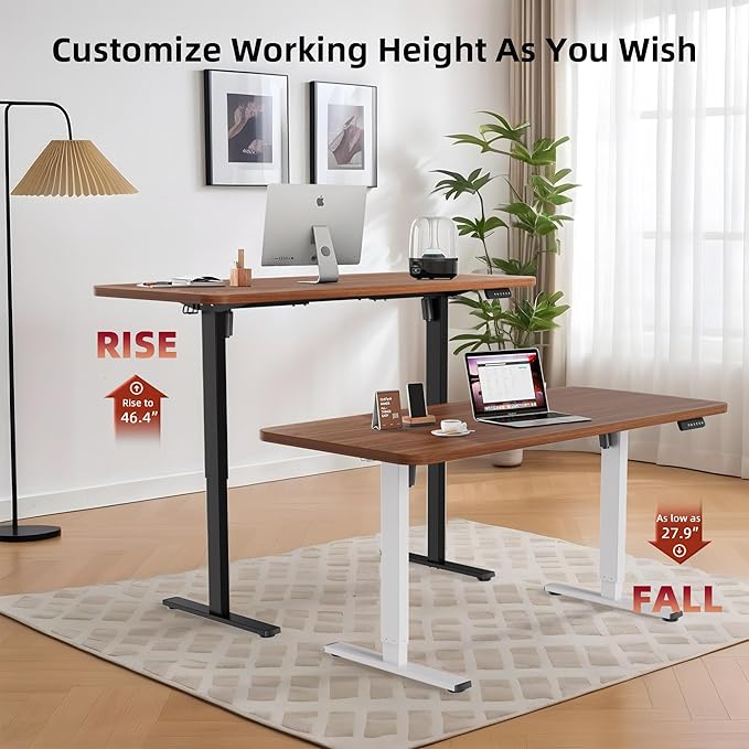 Standing Desk Frame with 330lbs Powerful Dual Motor Electric Adjustable Height Computer Desk Legs Sit Stand Up Desk Base with Memory Controller for Home Office BlackED04NB (Frame Only)
