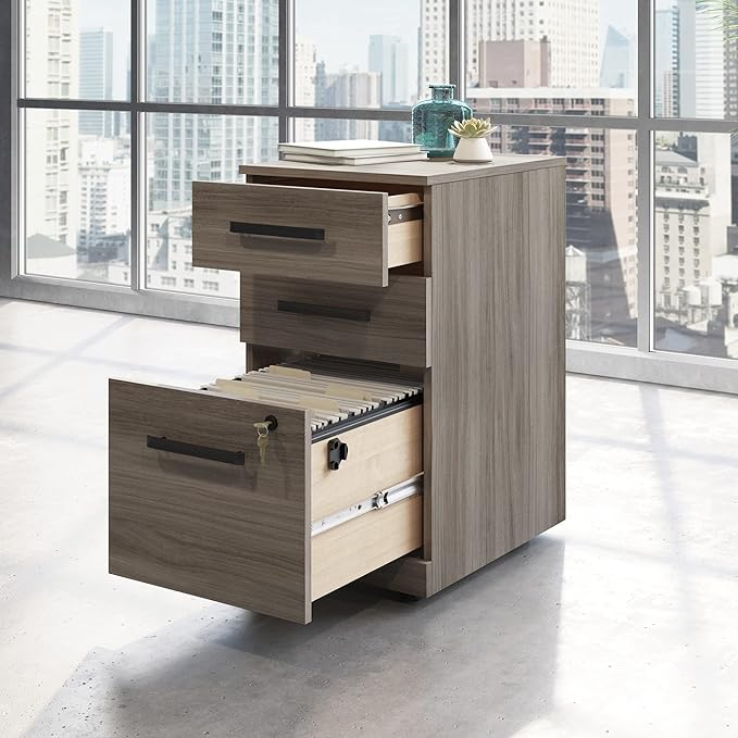 OfficeWorks by Sauder Affirm Mobile File L: 15.55'' x W: 19.45'' x H: 28.43'' Hudson Elm Finish